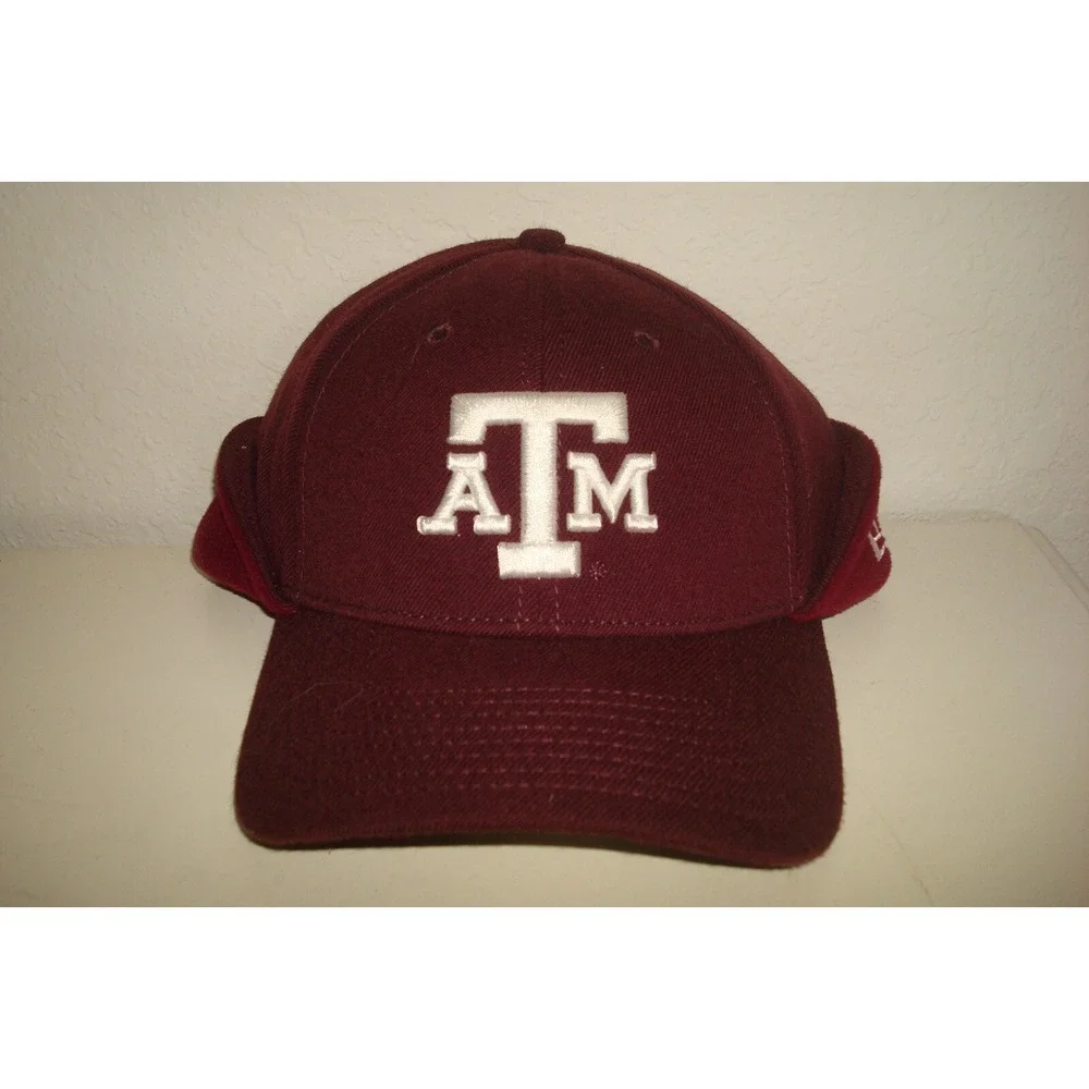 TEXAS A&M AGGIES ear flaps NEW ERA‎   FITTED M/LG   DEADSTOCK HAT CAP VINTAGE A1